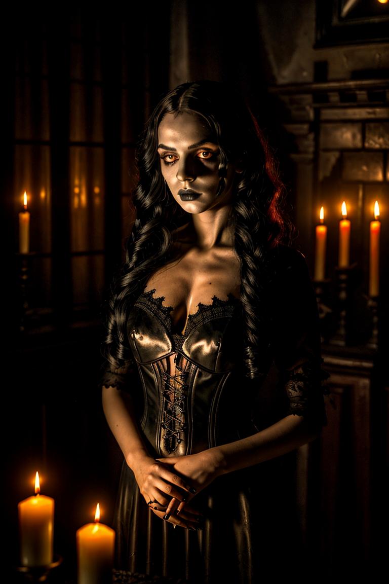 moody dark fashion portrait