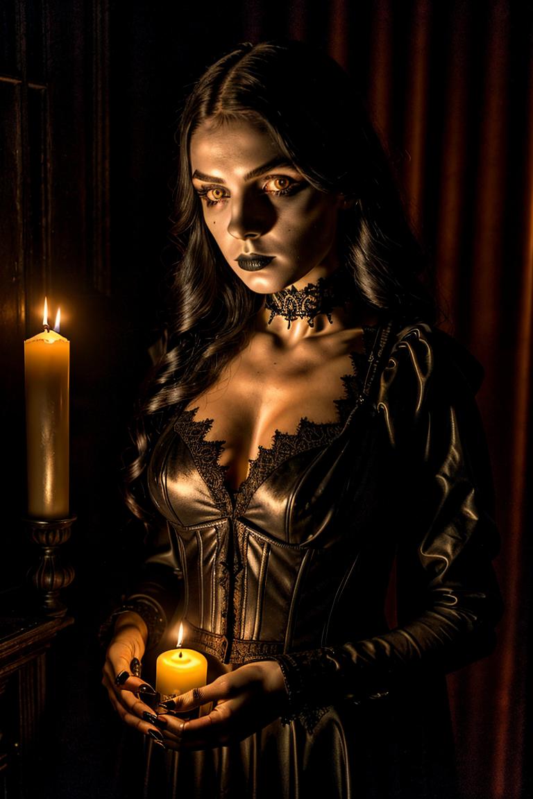 moody dark fashion portrait