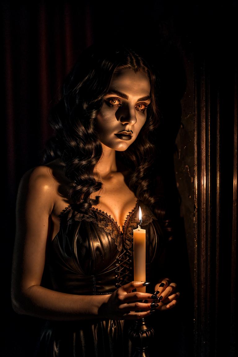 moody dark fashion portrait