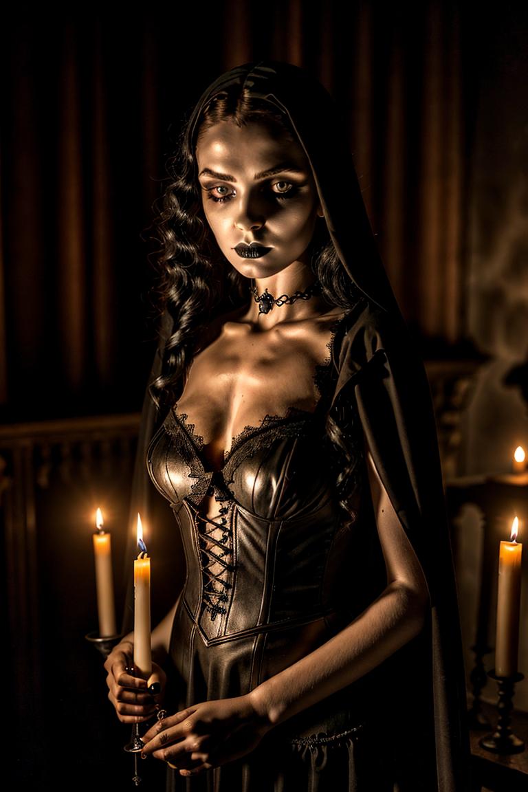 moody dark fashion portrait