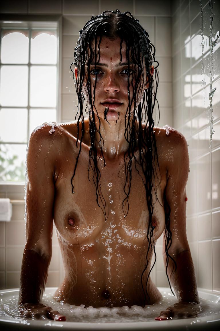 wet hair sensual mood portrait