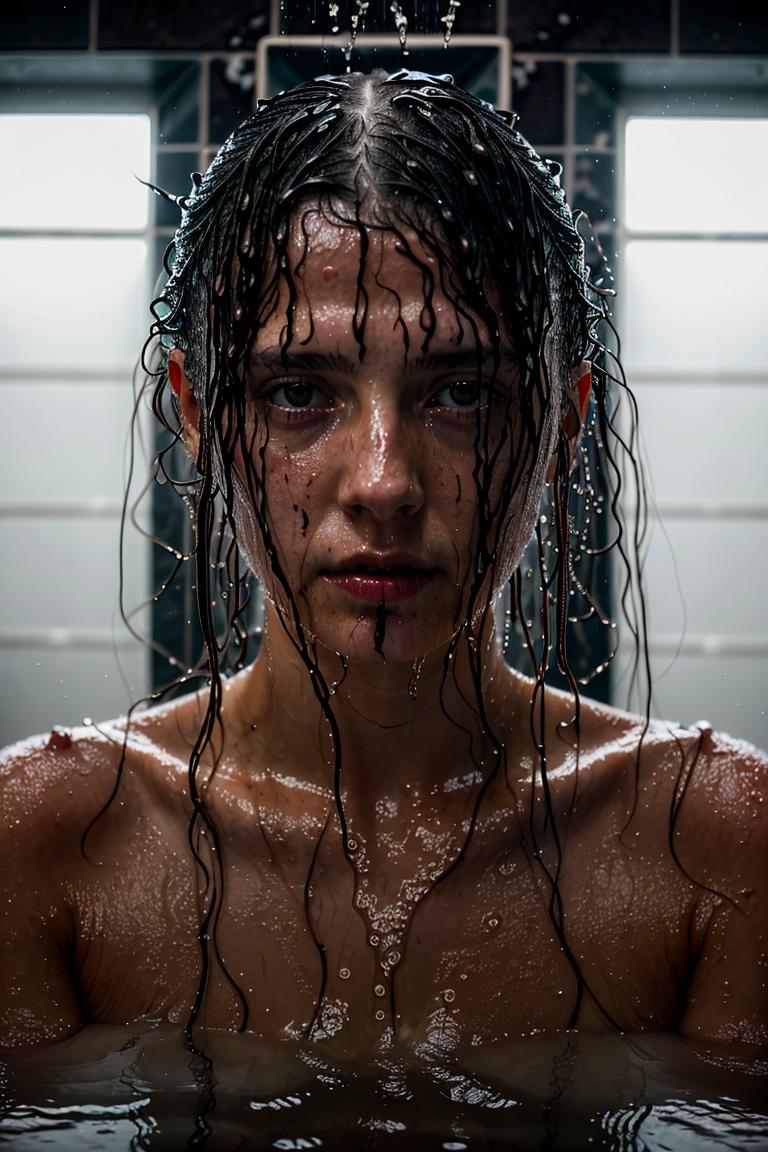 bathroom light moody composition