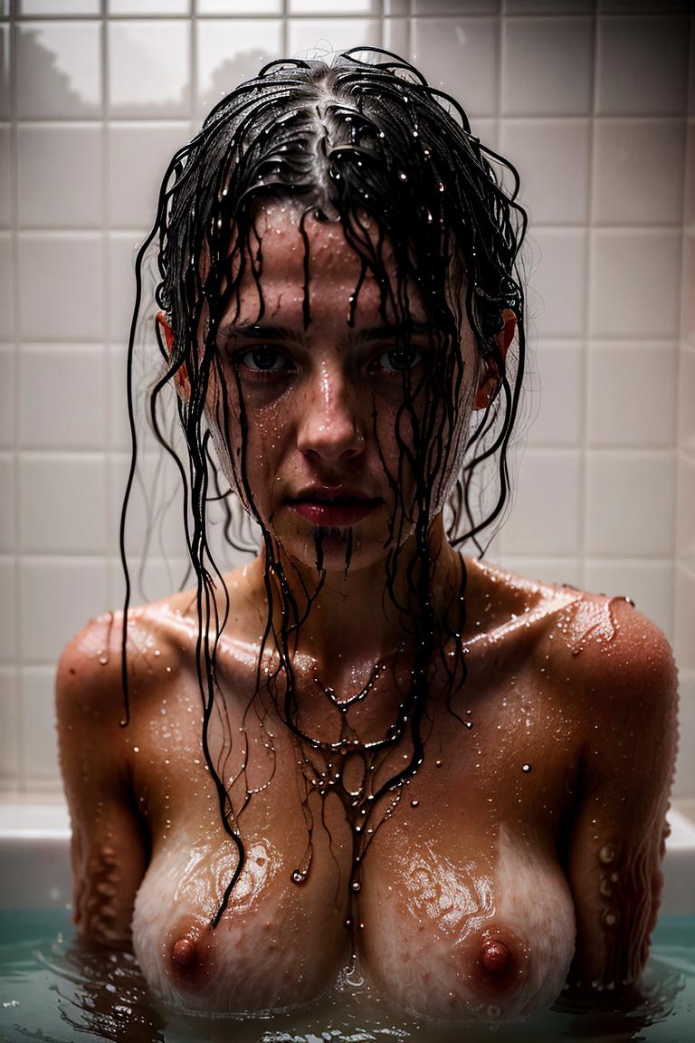 wet hair sensual mood portrait