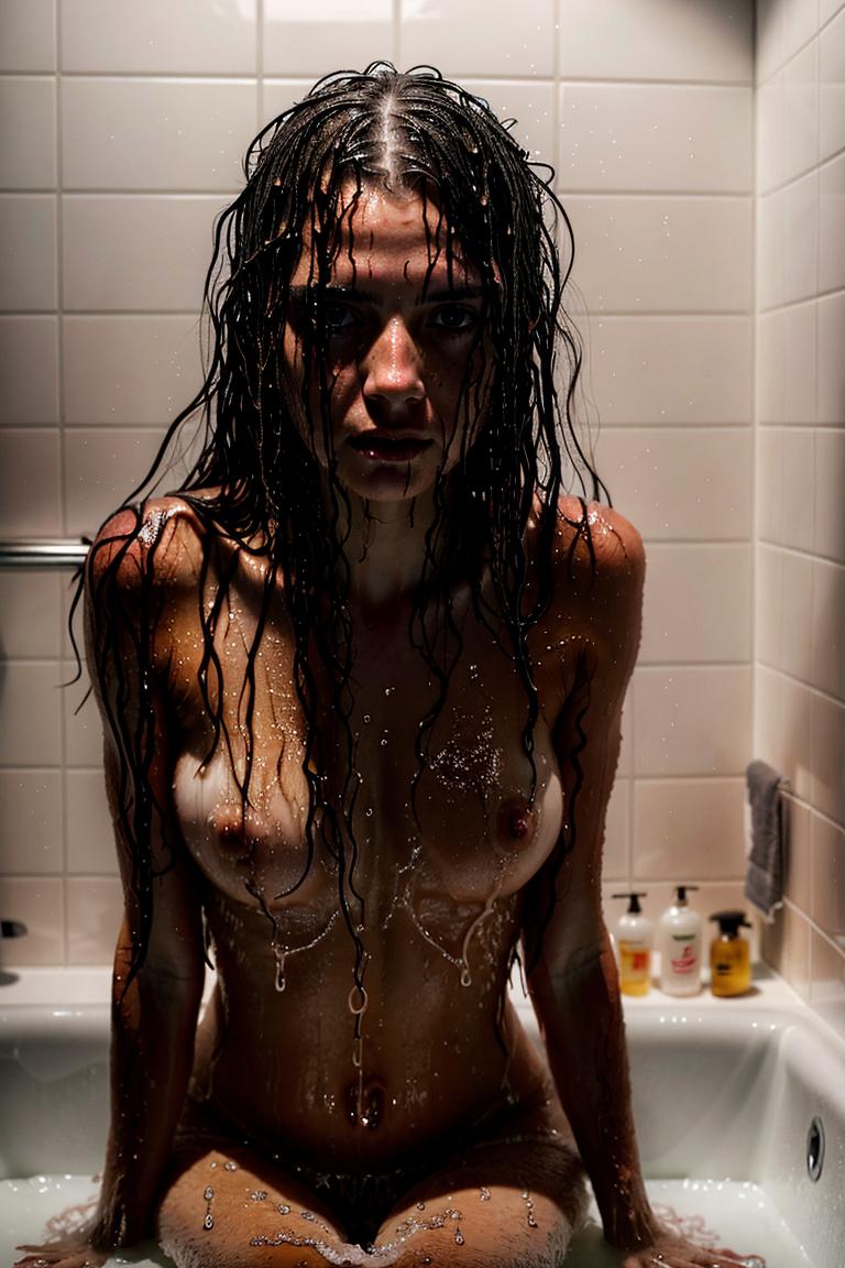 bathroom light moody composition