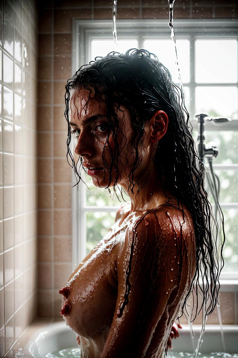 wet hair sensual mood portrait