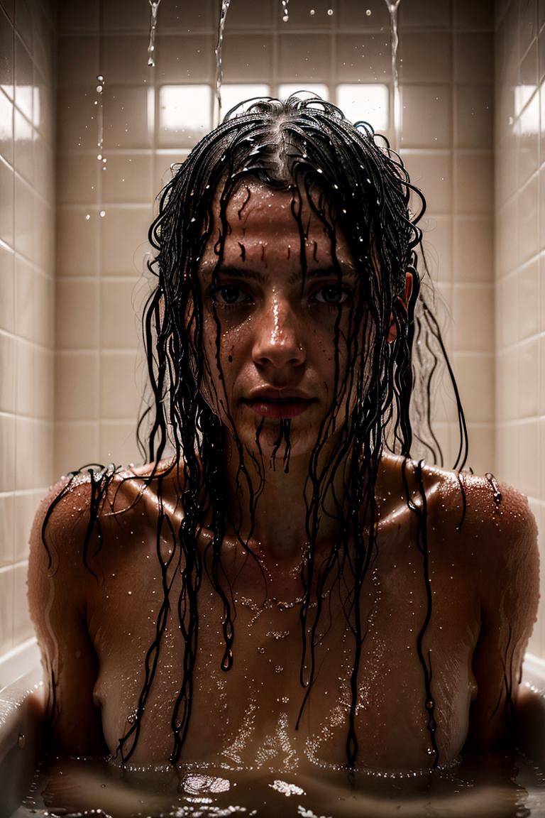 wet hair sensual mood portrait