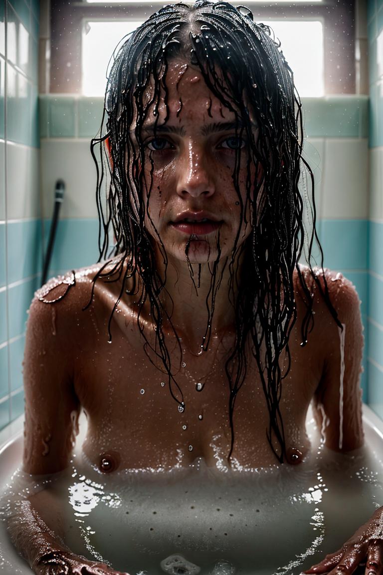 bathroom light moody composition