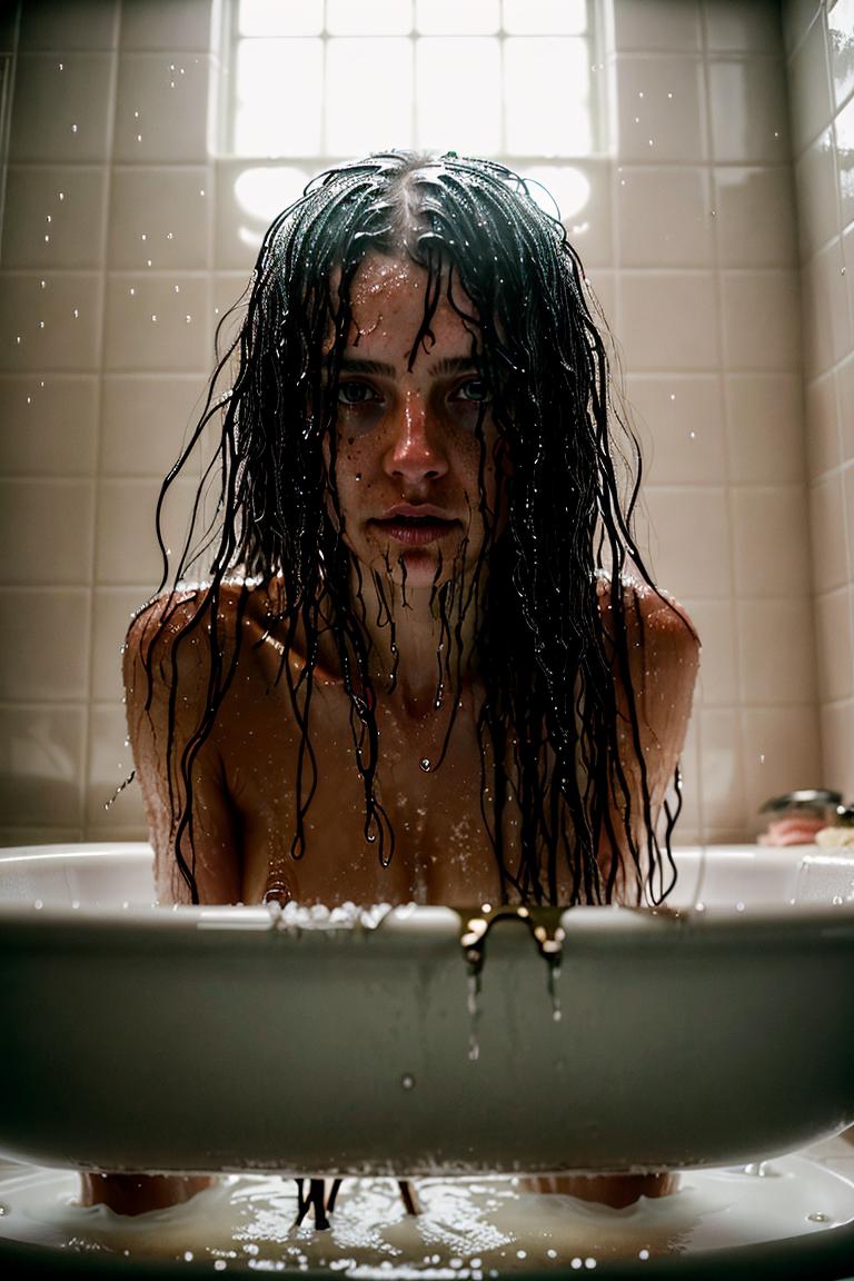 bathroom light moody composition