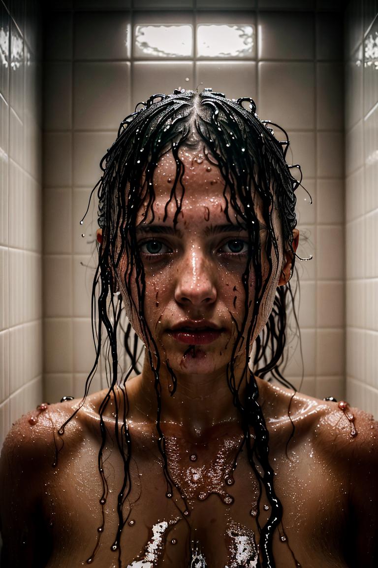 wet hair sensual mood portrait