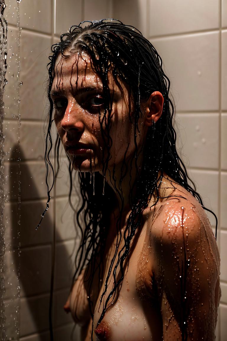 wet hair sensual mood portrait