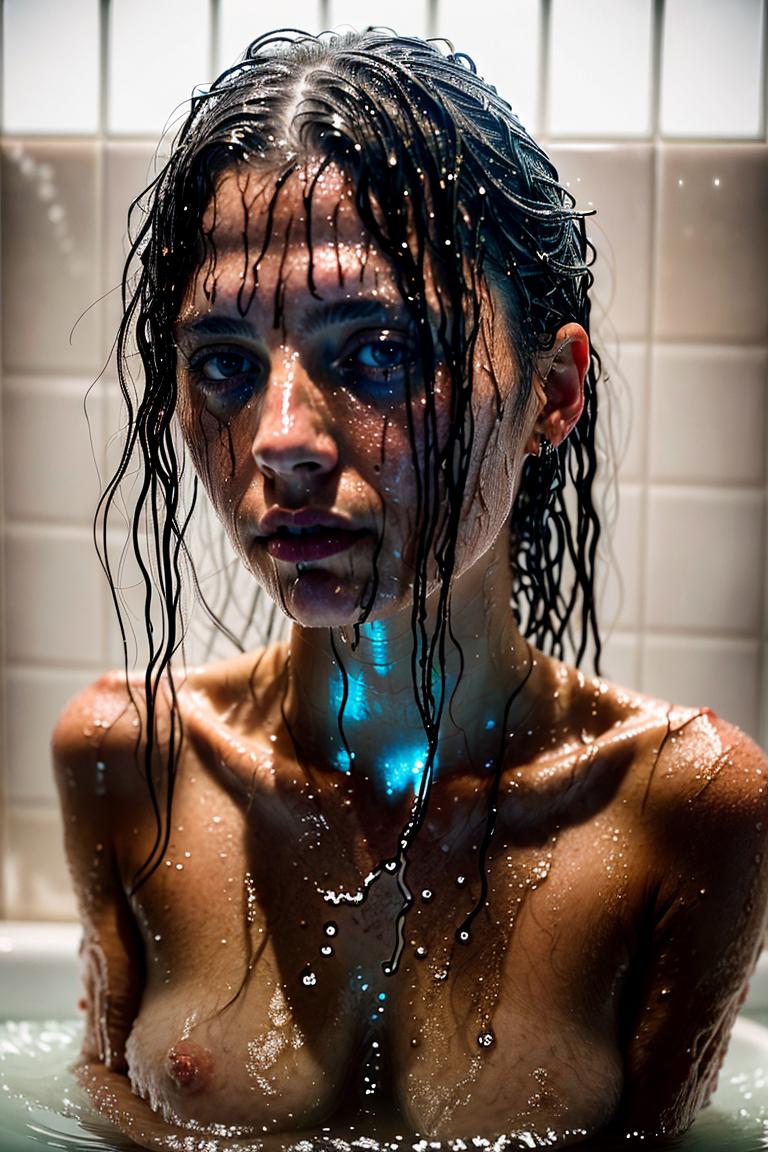 bathroom light moody composition