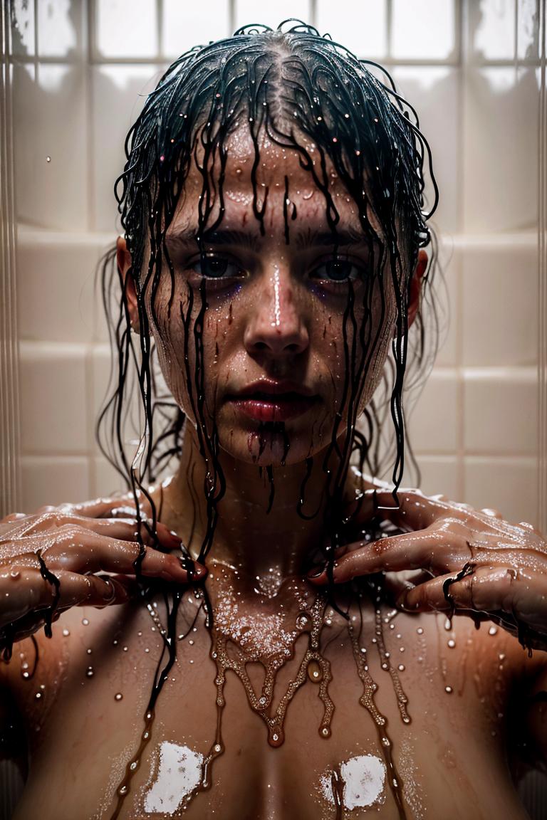 wet hair sensual mood portrait