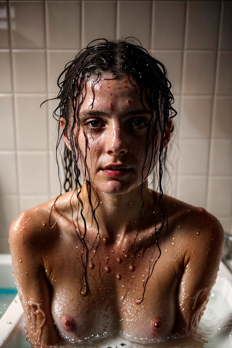 female silhouette in shower