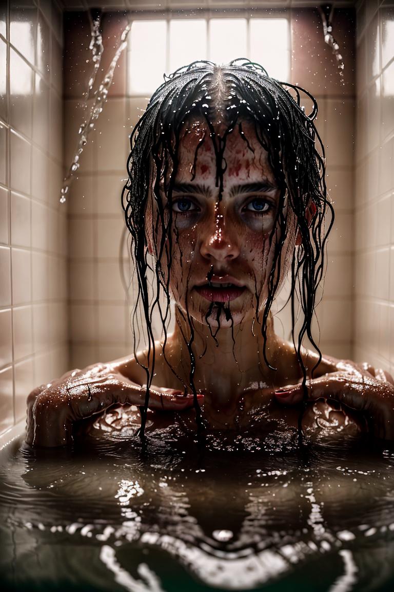 bathroom light moody composition