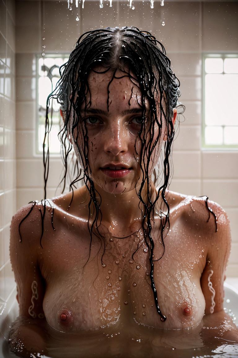 wet hair sensual mood portrait