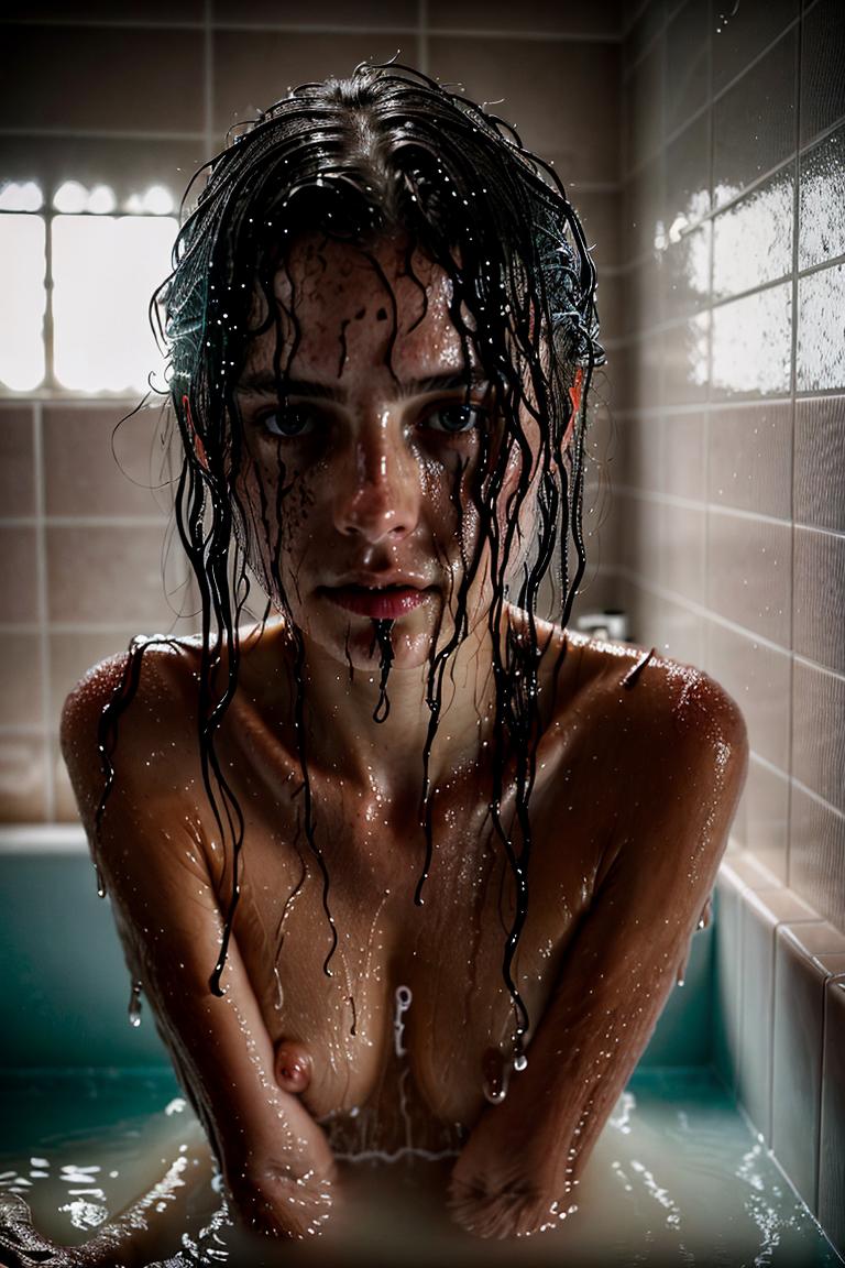 wet hair sensual mood portrait