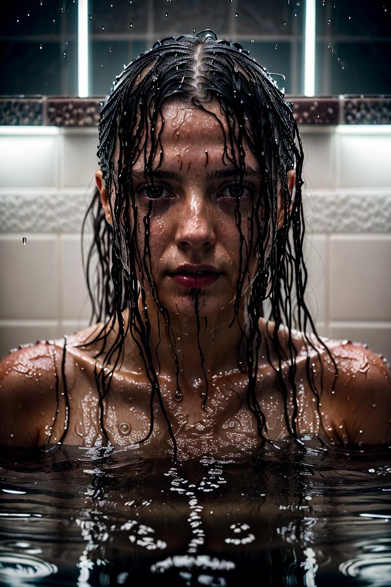 wet hair sensual mood portrait