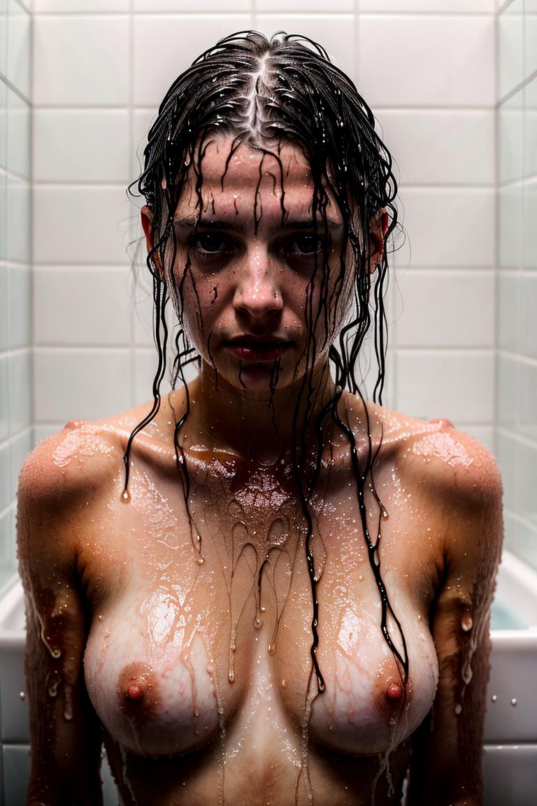 wet hair sensual mood portrait