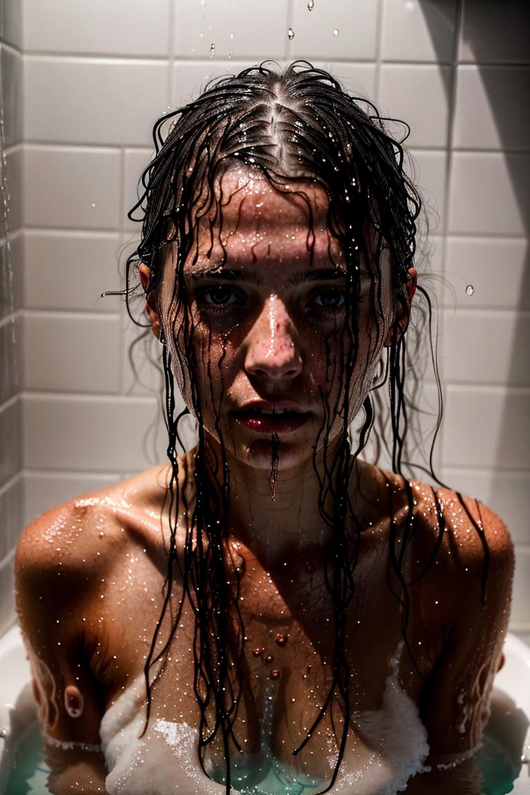 bathroom light moody composition