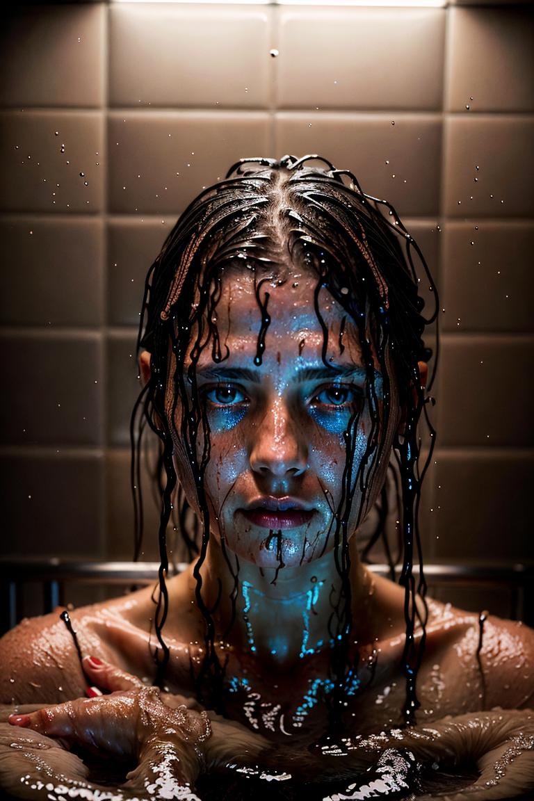 wet hair sensual mood portrait