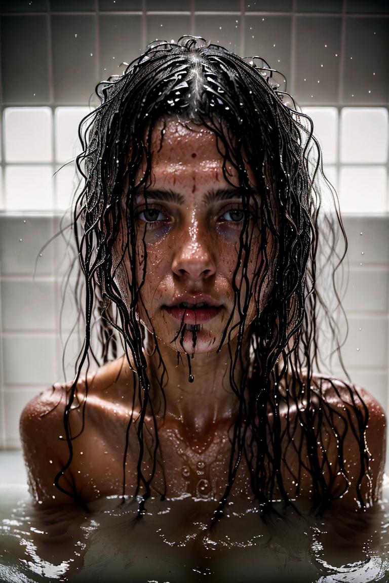 wet hair sensual mood portrait