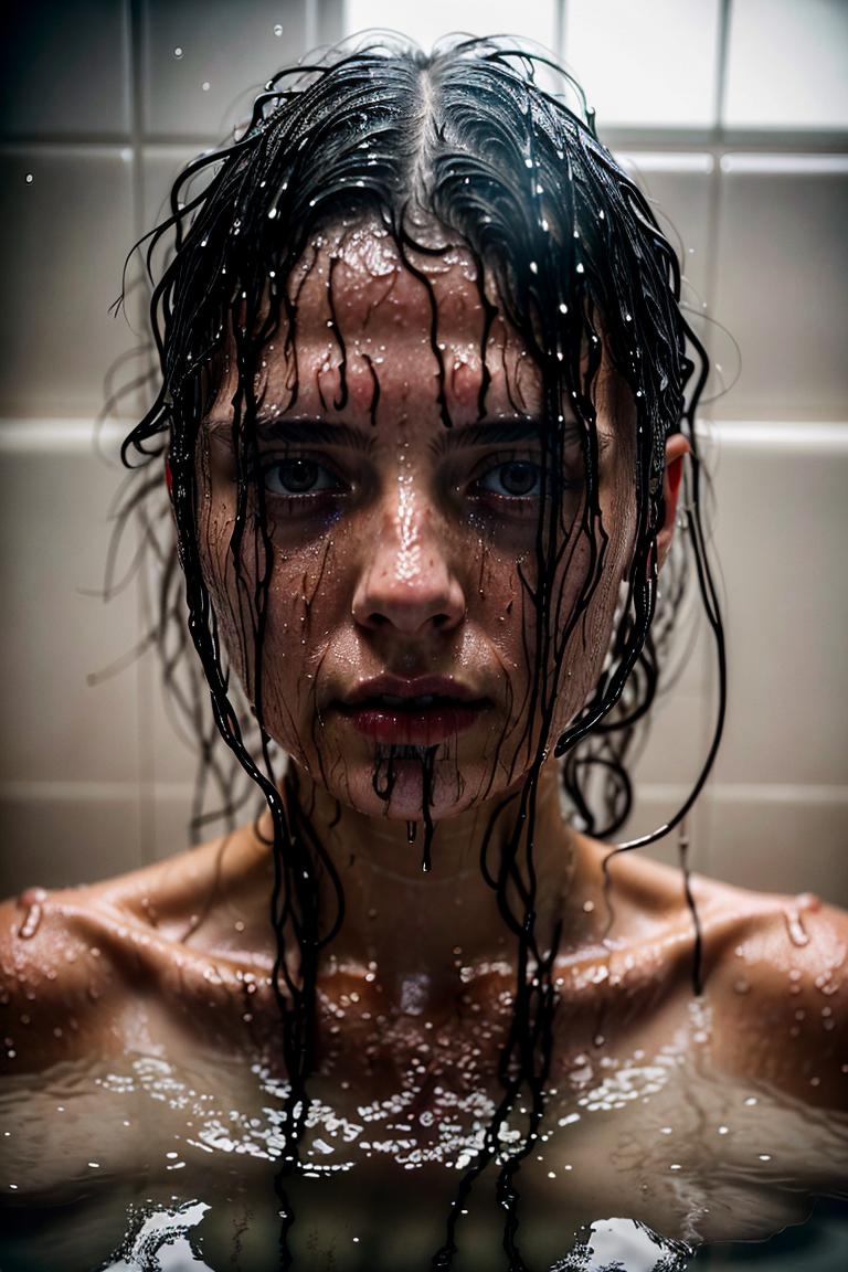 wet hair sensual mood portrait