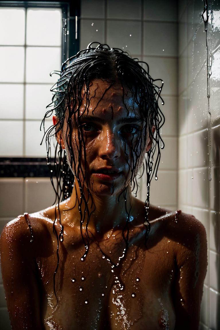 wet hair sensual mood portrait