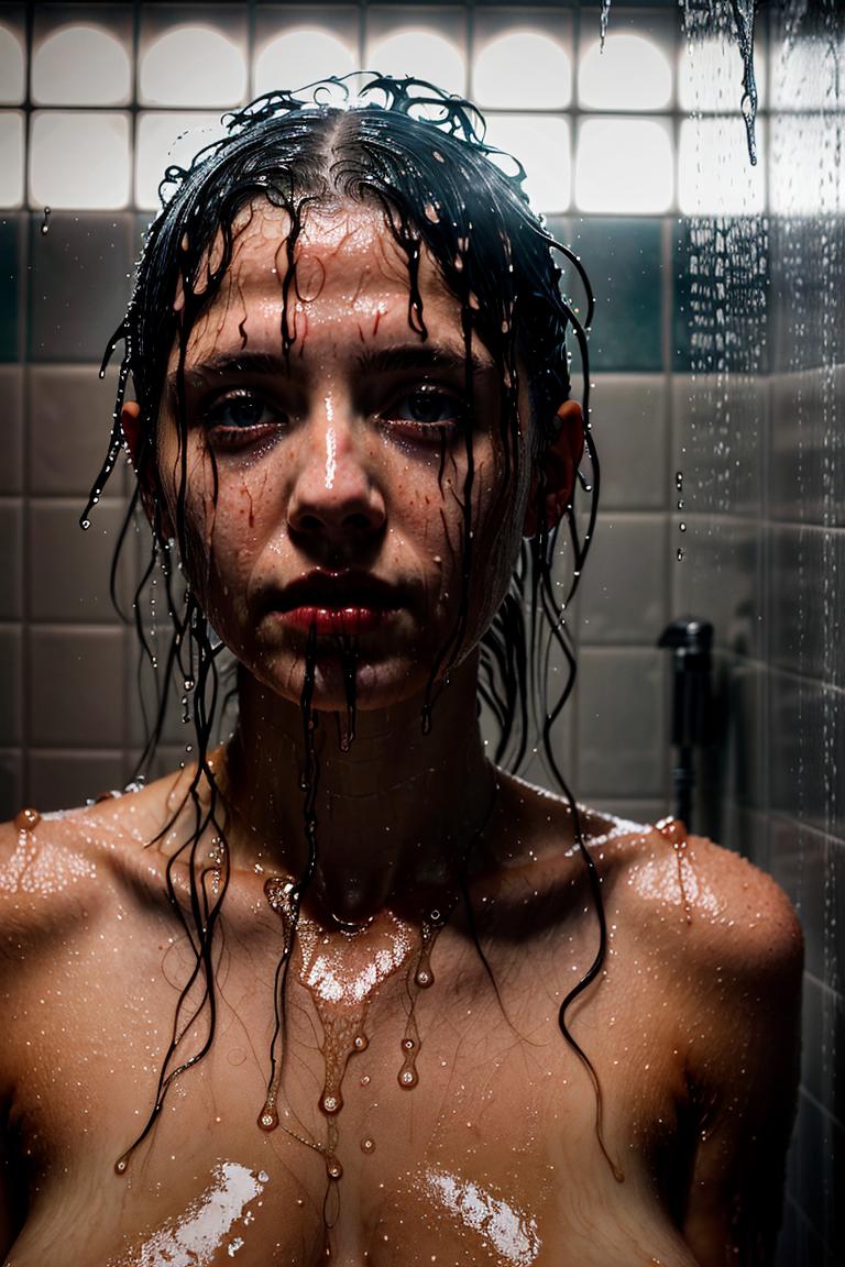 wet hair sensual mood portrait
