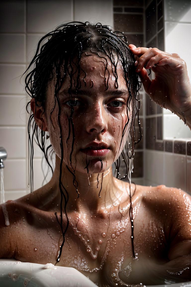 relaxed bath moment photo