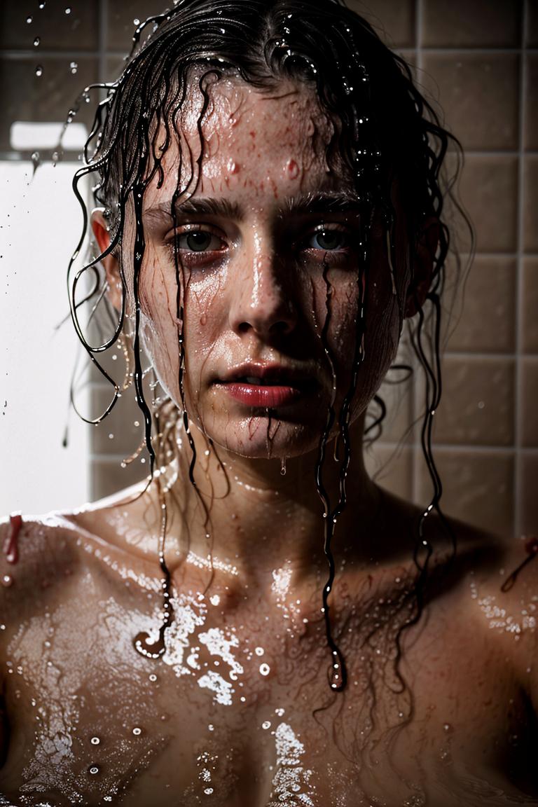 wet hair sensual mood portrait