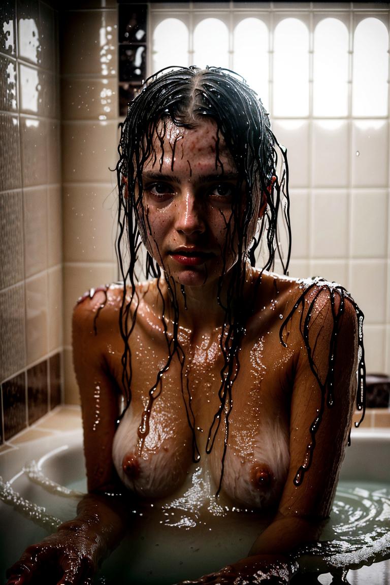 bathroom light moody composition