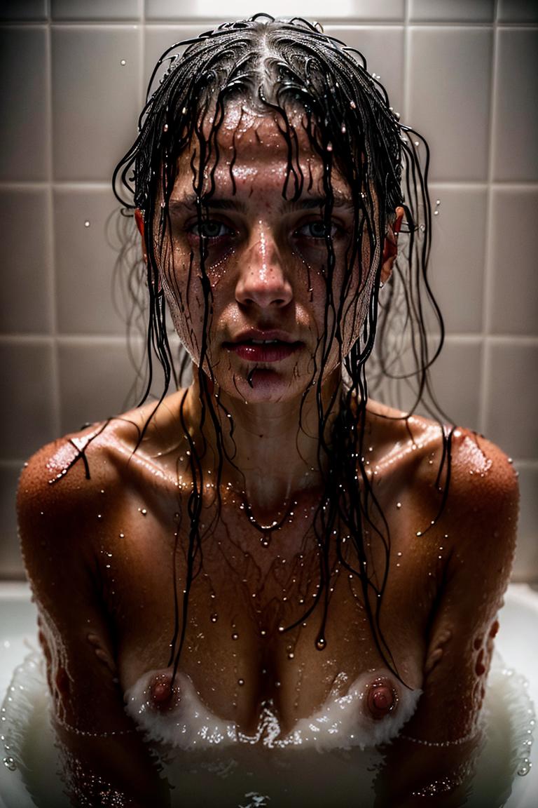 wet hair sensual mood portrait