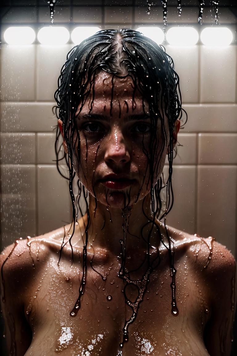 wet hair sensual mood portrait