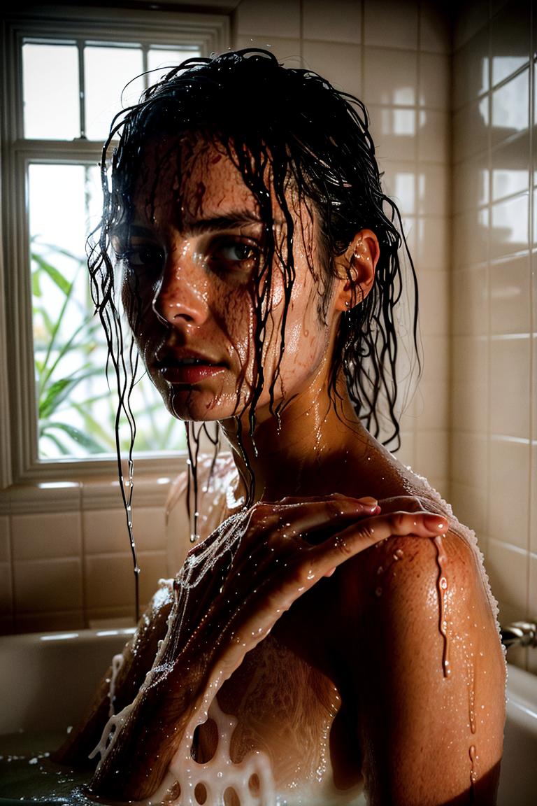 bathroom light moody composition