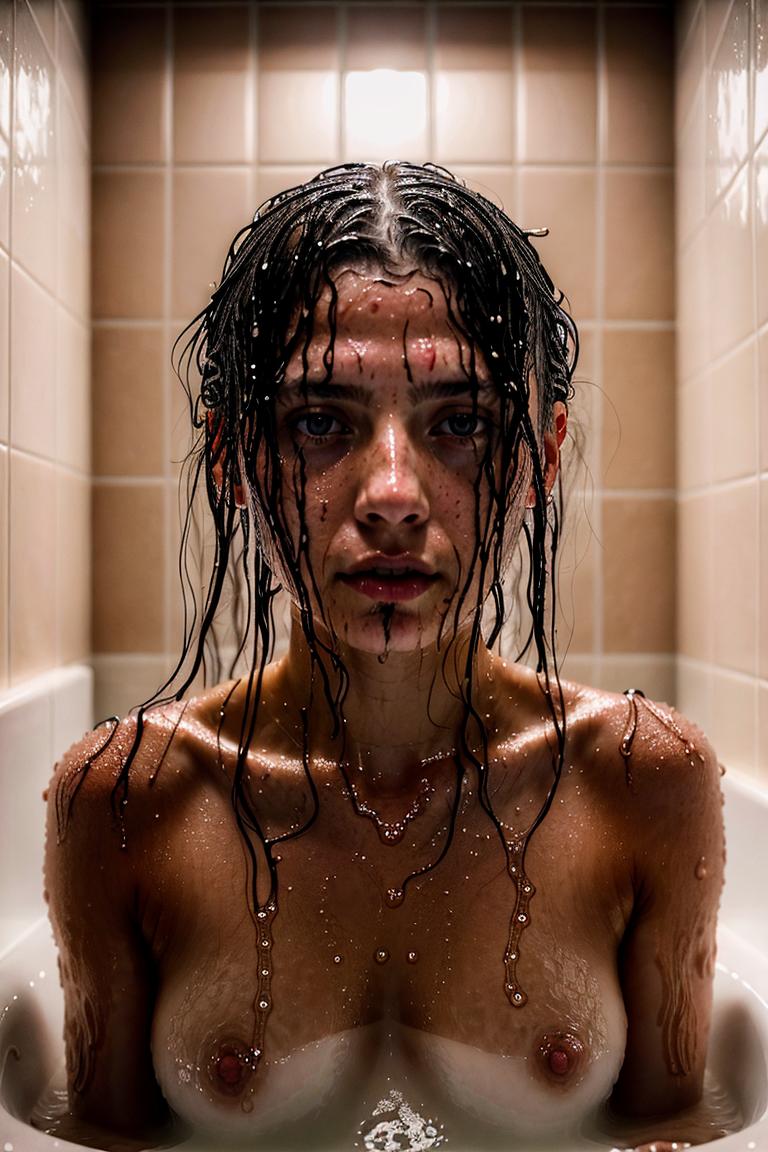 wet hair sensual mood portrait