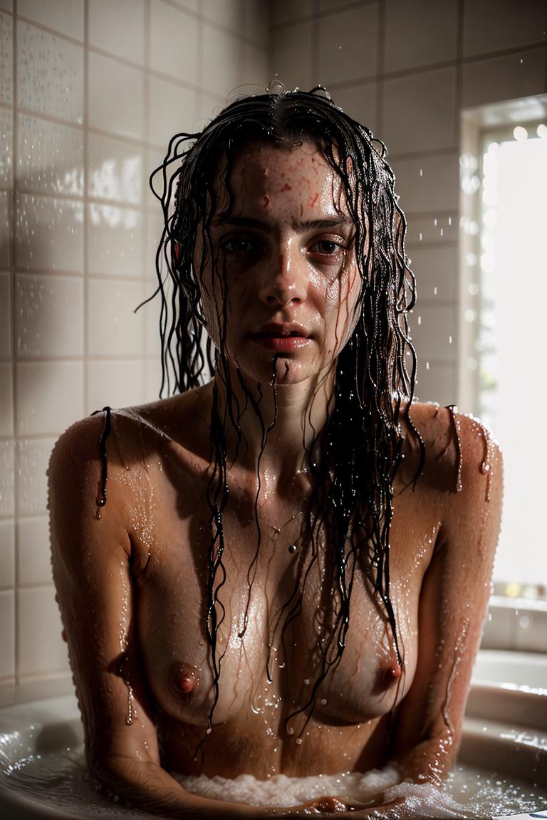 wet hair sensual mood portrait