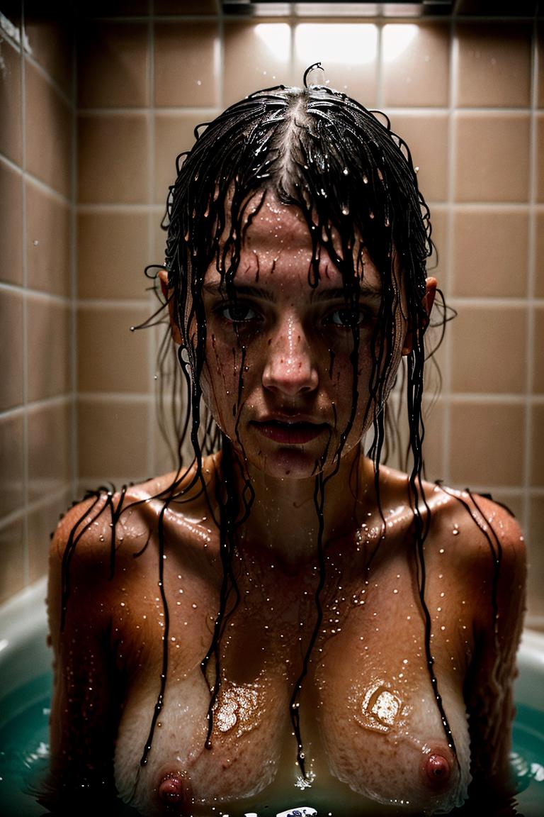 wet hair sensual mood portrait
