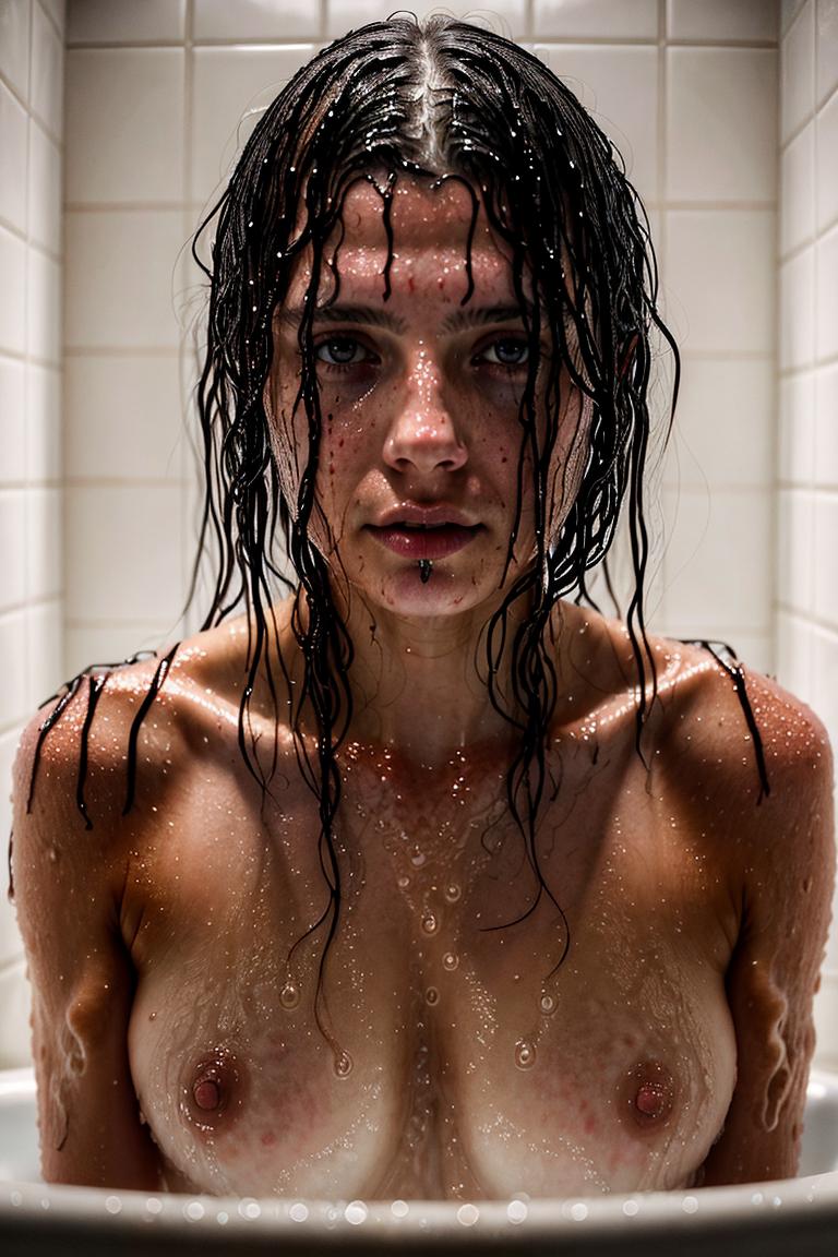 wet hair sensual mood portrait