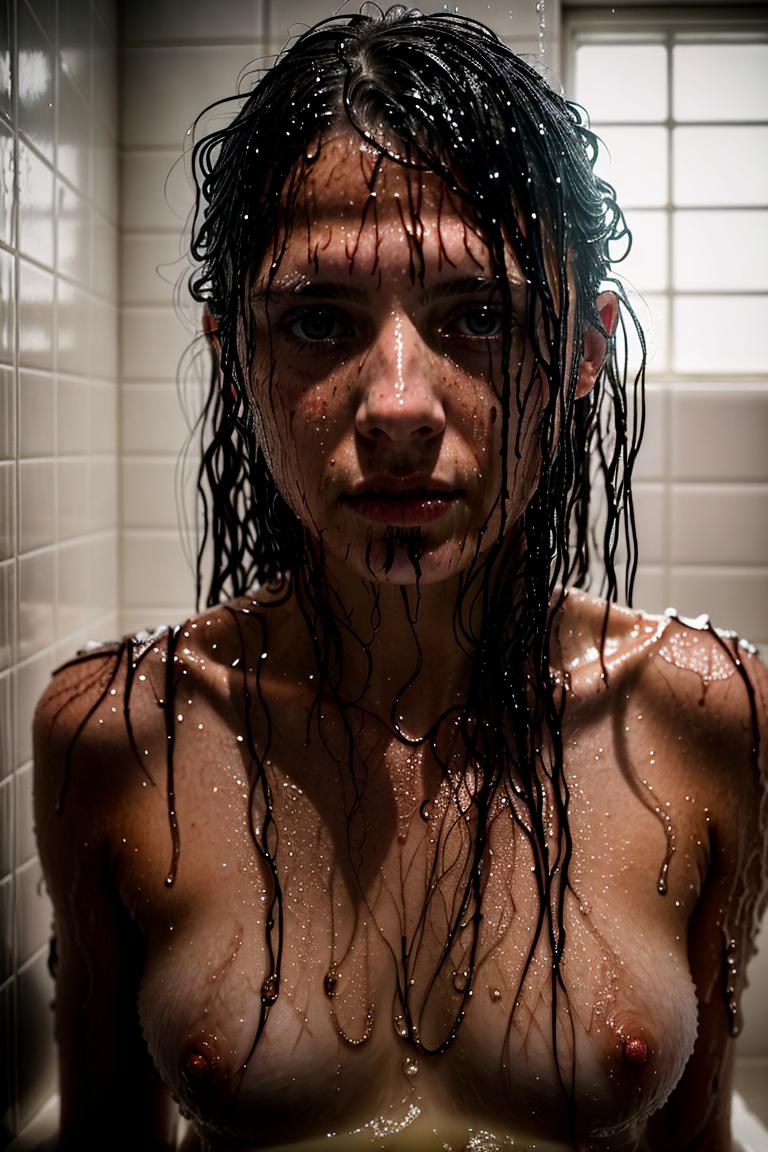 wet hair sensual mood portrait