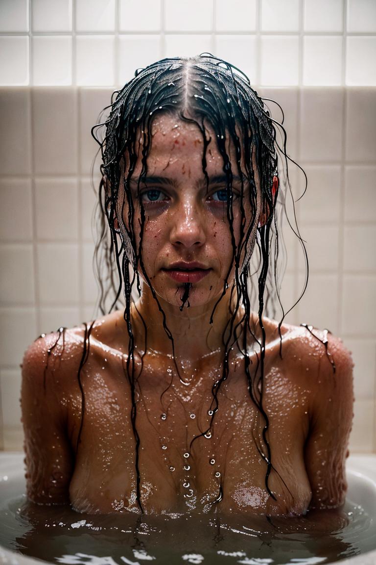 wet hair sensual mood portrait