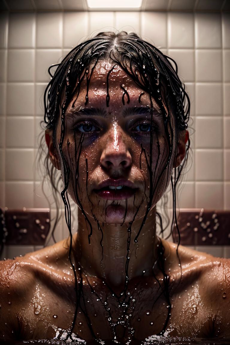 wet hair sensual mood portrait