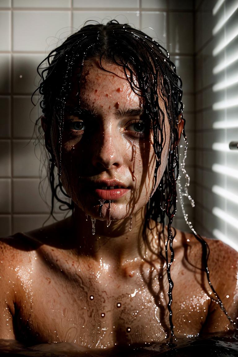 bathroom light moody composition