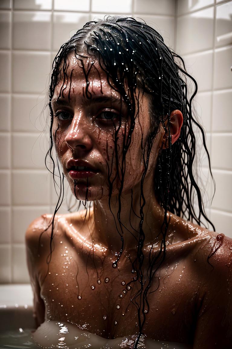 wet hair sensual mood portrait