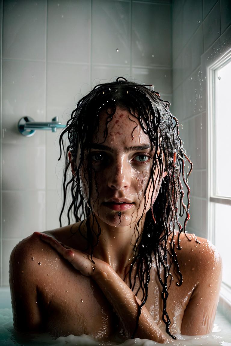 bathroom light moody composition