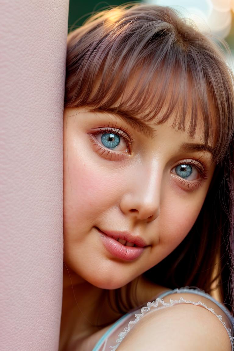 young woman soft expression