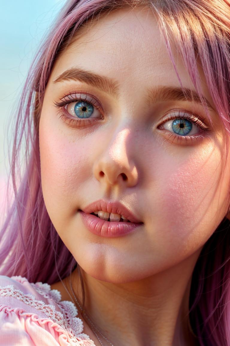 young woman soft expression