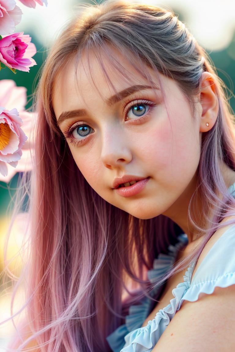 young woman soft expression