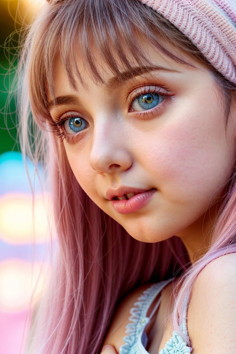 young woman soft expression