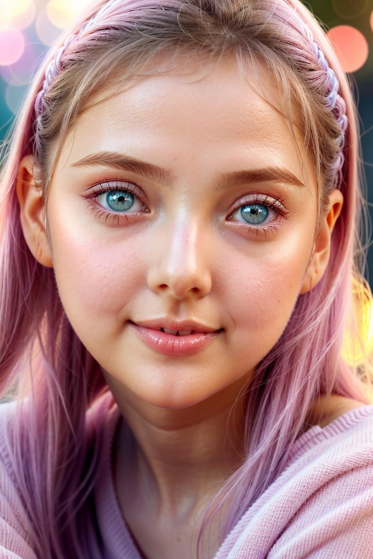 young woman soft expression