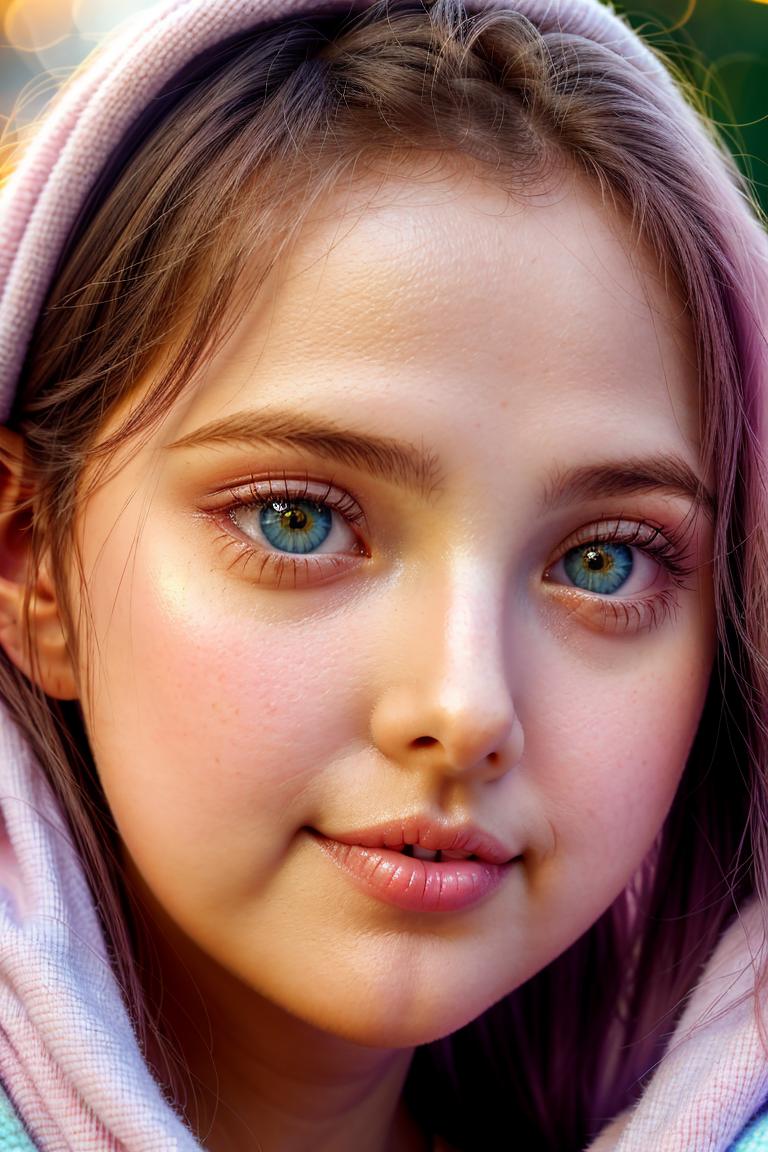 young woman soft expression